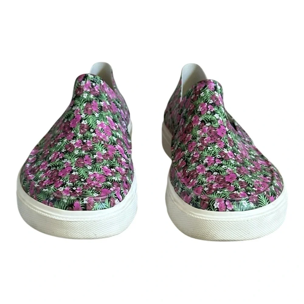 Crocs Slip On Sneakers 10 Pink & Green Floral Print Citaline Roka Comfort Shoes